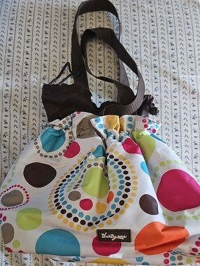 thirty-one Lunch Bag Swimsuit Multicolor Dot Drawstring Tote  Thermal Waterproof